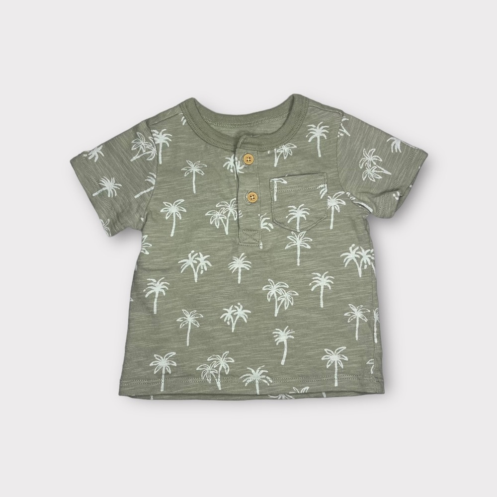 Little Co. By Lauren Conrad Palm Tree Pattern Pale Green Organic Shirt